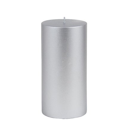 JECO Jeco CPZ-106 3 x 6 in. Pillar Candle; Metallic Silver CPZ-106